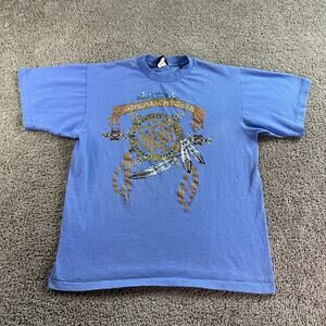 VTG Diamond Dust Dreamcatcher Shirt Mens L Glitter Native Tribal Single Stitch